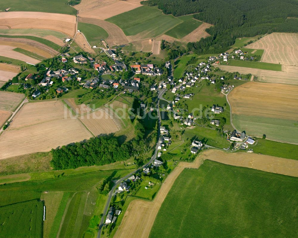 Luftbild Nitschareuth - Dorfkern am Feldrand in Nitschareuth im Bundesland Thüringen, Deutschland