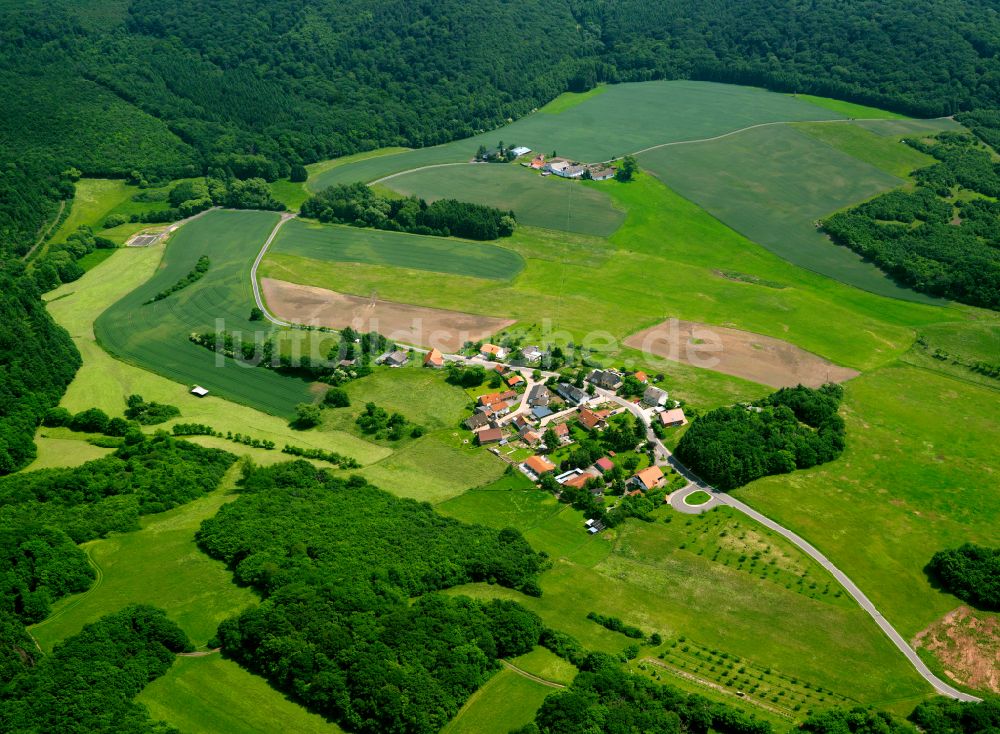 Ober-Gerbacherhof aus der Vogelperspektive: Dorfkern am Feldrand in Ober-Gerbacherhof im Bundesland Rheinland-Pfalz, Deutschland