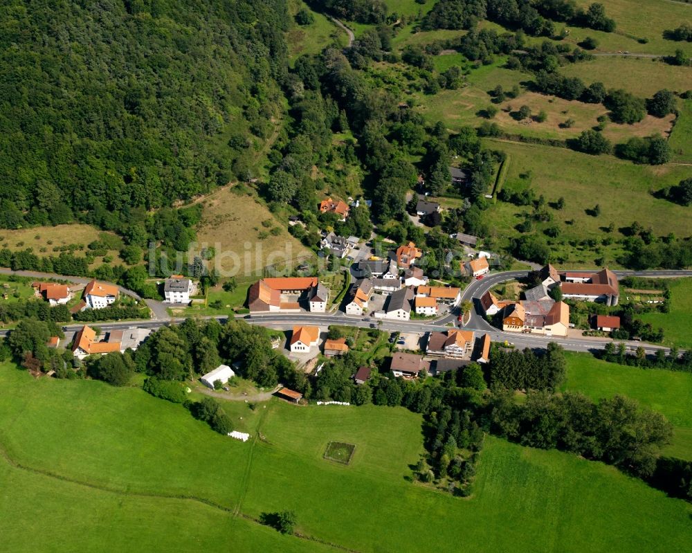 Ober-Gersprenz aus der Vogelperspektive: Dorfkern am Feldrand in Ober-Gersprenz im Bundesland Hessen, Deutschland