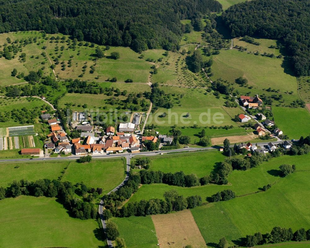 Luftbild Ober-Gersprenz - Dorfkern am Feldrand in Ober-Gersprenz im Bundesland Hessen, Deutschland