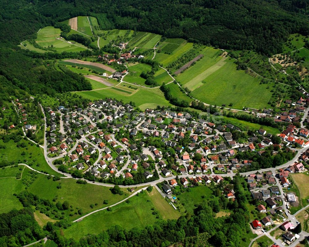 Luftbild Oberbrüden - Dorfkern am Feldrand in Oberbrüden im Bundesland Baden-Württemberg, Deutschland