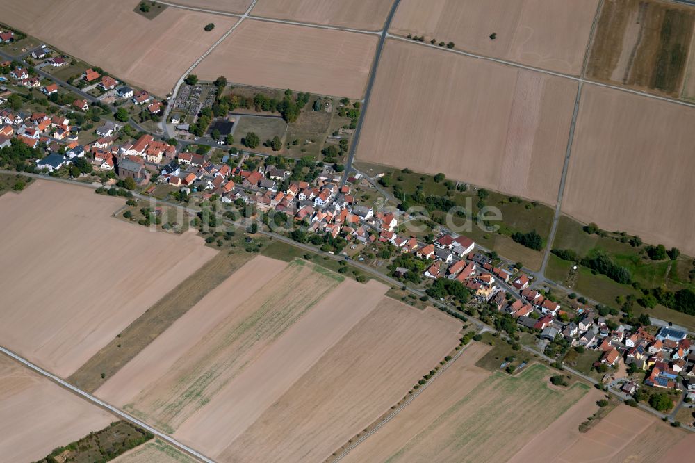 Luftbild Oberndorf - Dorfkern am Feldrand in Oberndorf im Bundesland Bayern, Deutschland