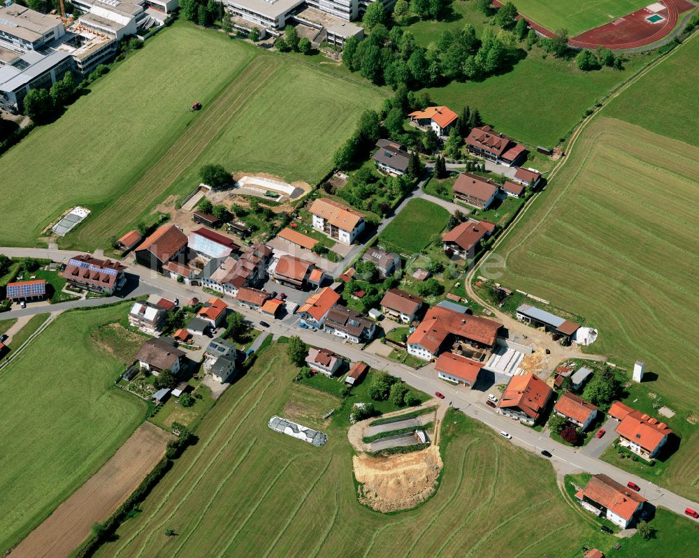 Luftbild Oberndorf - Dorfkern am Feldrand in Oberndorf im Bundesland Bayern, Deutschland