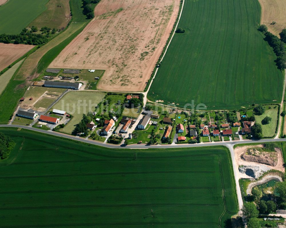 Luftaufnahme Oberorschel - Dorfkern am Feldrand in Oberorschel im Bundesland Thüringen, Deutschland