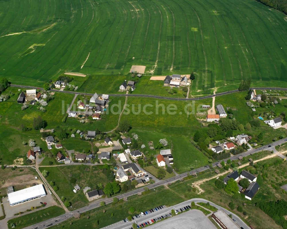 Luftbild Oberrossau - Dorfkern am Feldrand in Oberrossau im Bundesland Sachsen, Deutschland