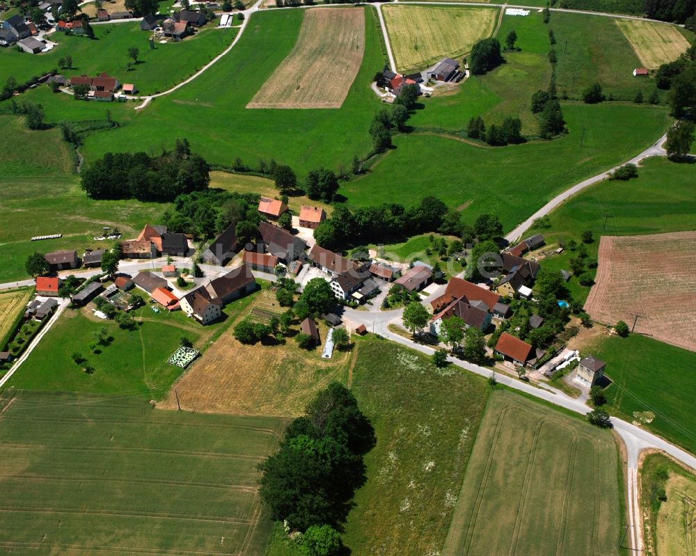 Luftbild Oberschönbronn - Dorfkern am Feldrand in Oberschönbronn im Bundesland Bayern, Deutschland