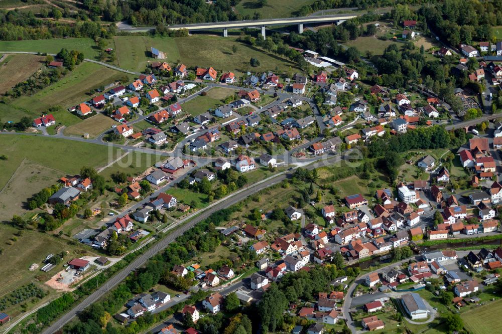 Luftbild Obersinn - Dorfkern am Feldrand in Obersinn im Bundesland Bayern, Deutschland