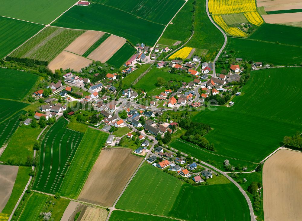 Luftbild Oberstadion - Dorfkern am Feldrand in Oberstadion im Bundesland Baden-Württemberg, Deutschland