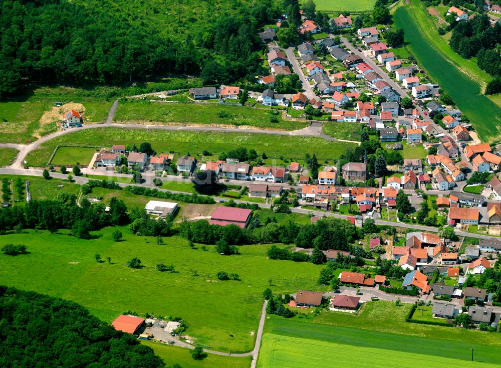 Luftaufnahme Oberwiesen - Dorfkern am Feldrand in Oberwiesen im Bundesland Rheinland-Pfalz, Deutschland