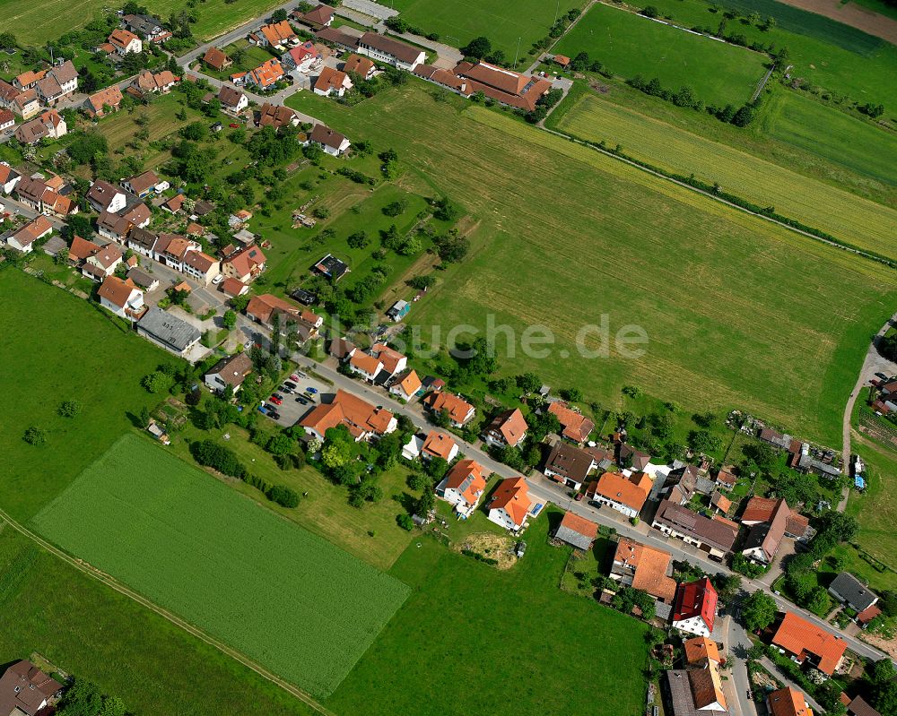 Ottenbronn von oben - Dorfkern am Feldrand in Ottenbronn im Bundesland Baden-Württemberg, Deutschland