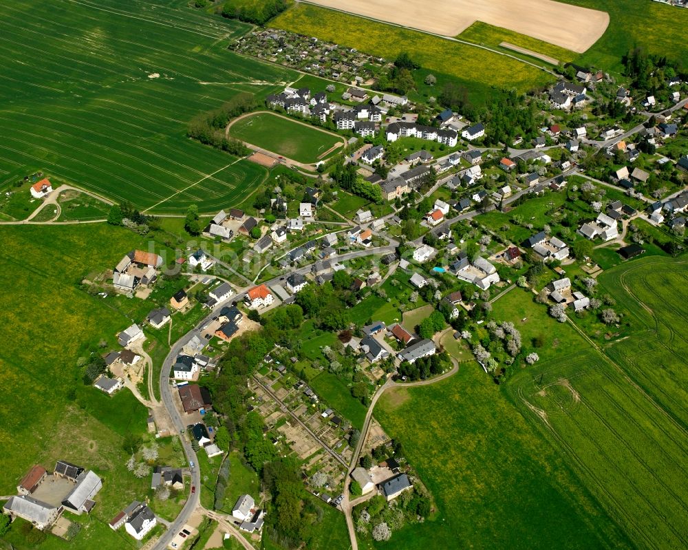 Luftbild Ottendorf - Dorfkern am Feldrand in Ottendorf im Bundesland Sachsen, Deutschland