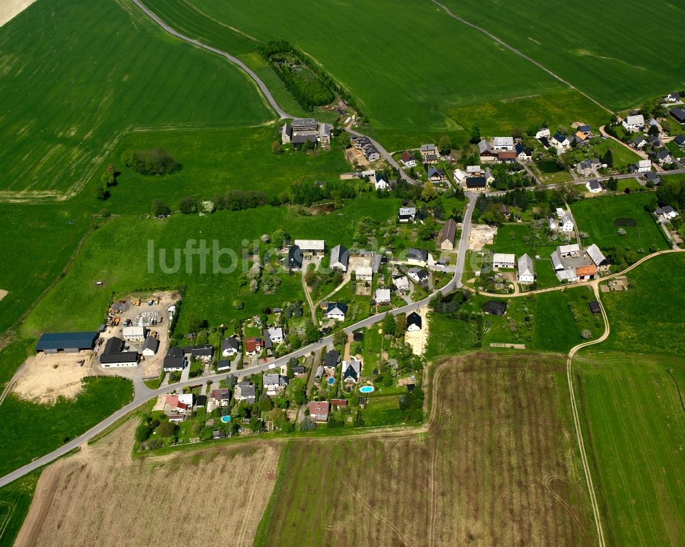 Luftbild Ottendorf - Dorfkern am Feldrand in Ottendorf im Bundesland Sachsen, Deutschland