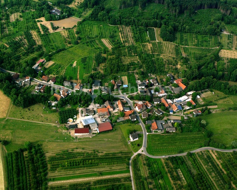 Luftbild Ottersweier - Dorfkern am Feldrand in Ottersweier im Bundesland Baden-Württemberg, Deutschland