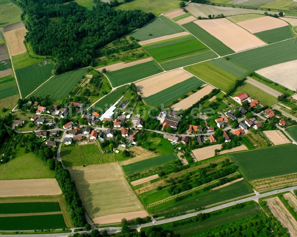 Ottersweier von oben - Dorfkern am Feldrand in Ottersweier im Bundesland Baden-Württemberg, Deutschland