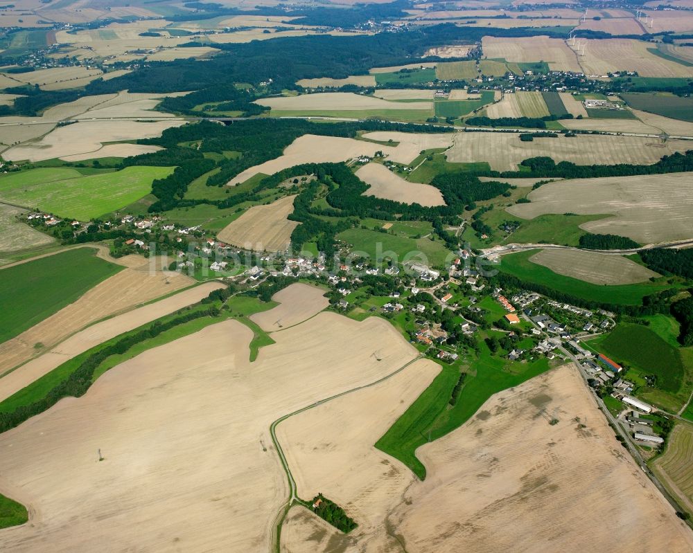 Luftbild Pappendorf - Dorfkern am Feldrand in Pappendorf im Bundesland Sachsen, Deutschland