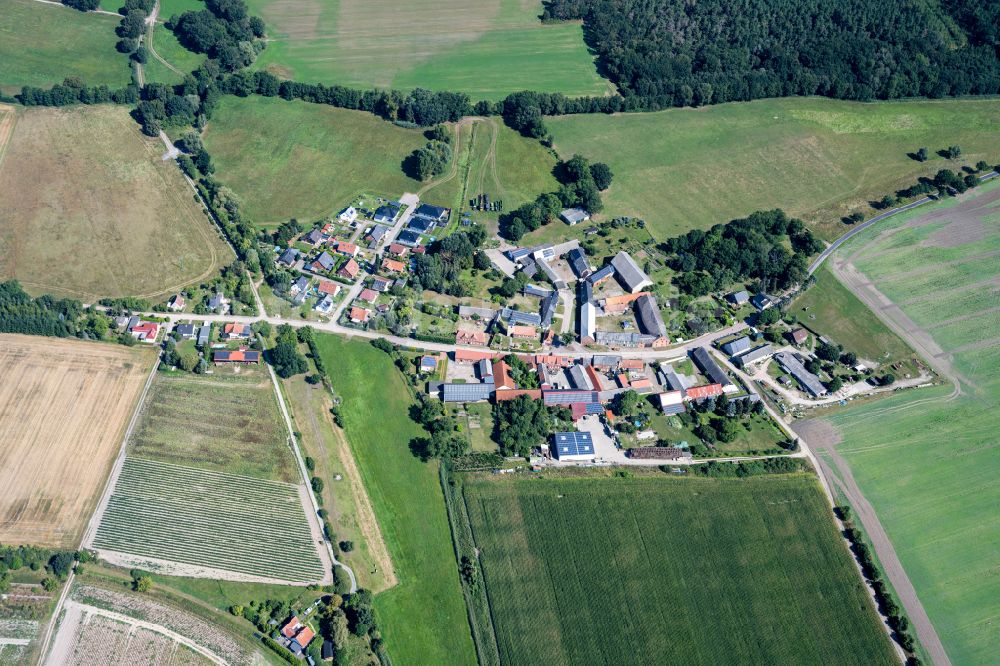 Luftbild Peulingen - Dorfkern am Feldrand in Peulingen im Bundesland Sachsen-Anhalt, Deutschland