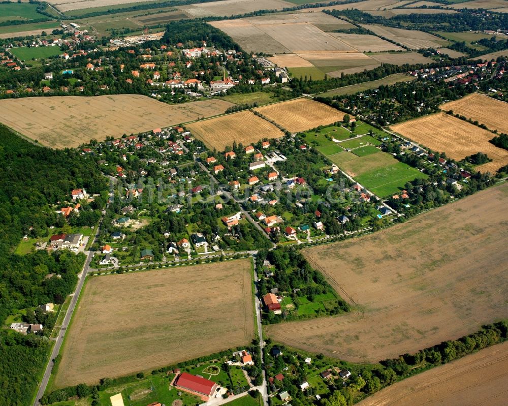 Pfafferode aus der Vogelperspektive: Dorfkern am Feldrand in Pfafferode im Bundesland Thüringen, Deutschland