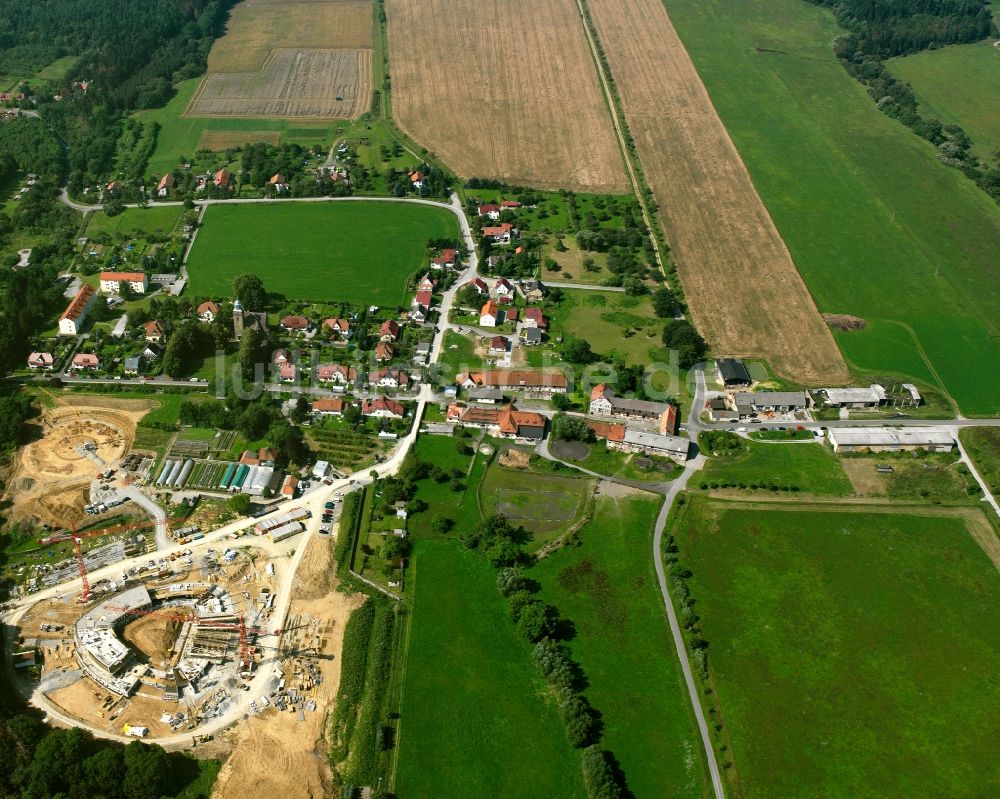 Luftaufnahme Pfafferode - Dorfkern am Feldrand in Pfafferode im Bundesland Thüringen, Deutschland