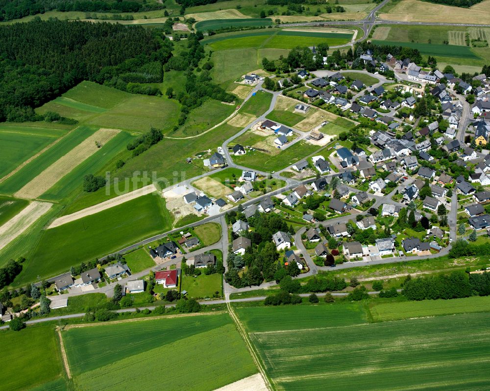 Luftbild Pfalzfeld - Dorfkern am Feldrand in Pfalzfeld im Bundesland Rheinland-Pfalz, Deutschland