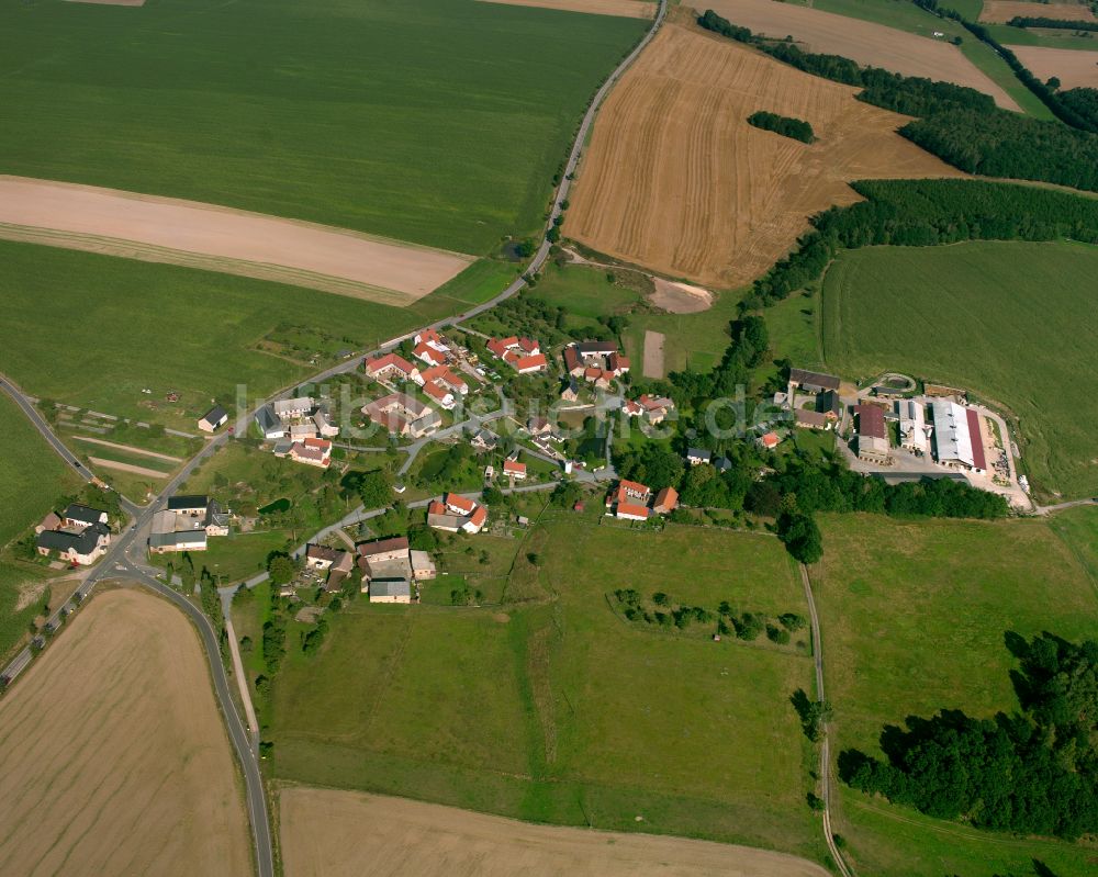 Luftaufnahme Pohlen - Dorfkern am Feldrand in Pohlen im Bundesland Thüringen, Deutschland