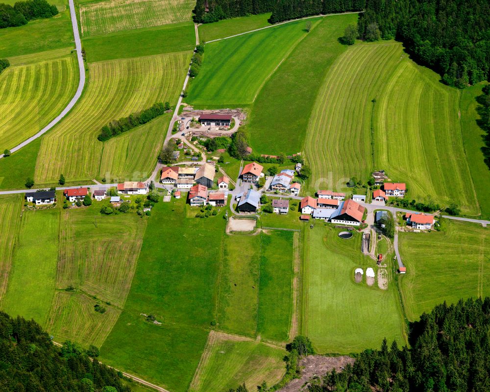 Promau von oben - Dorfkern am Feldrand in Promau im Bundesland Bayern, Deutschland