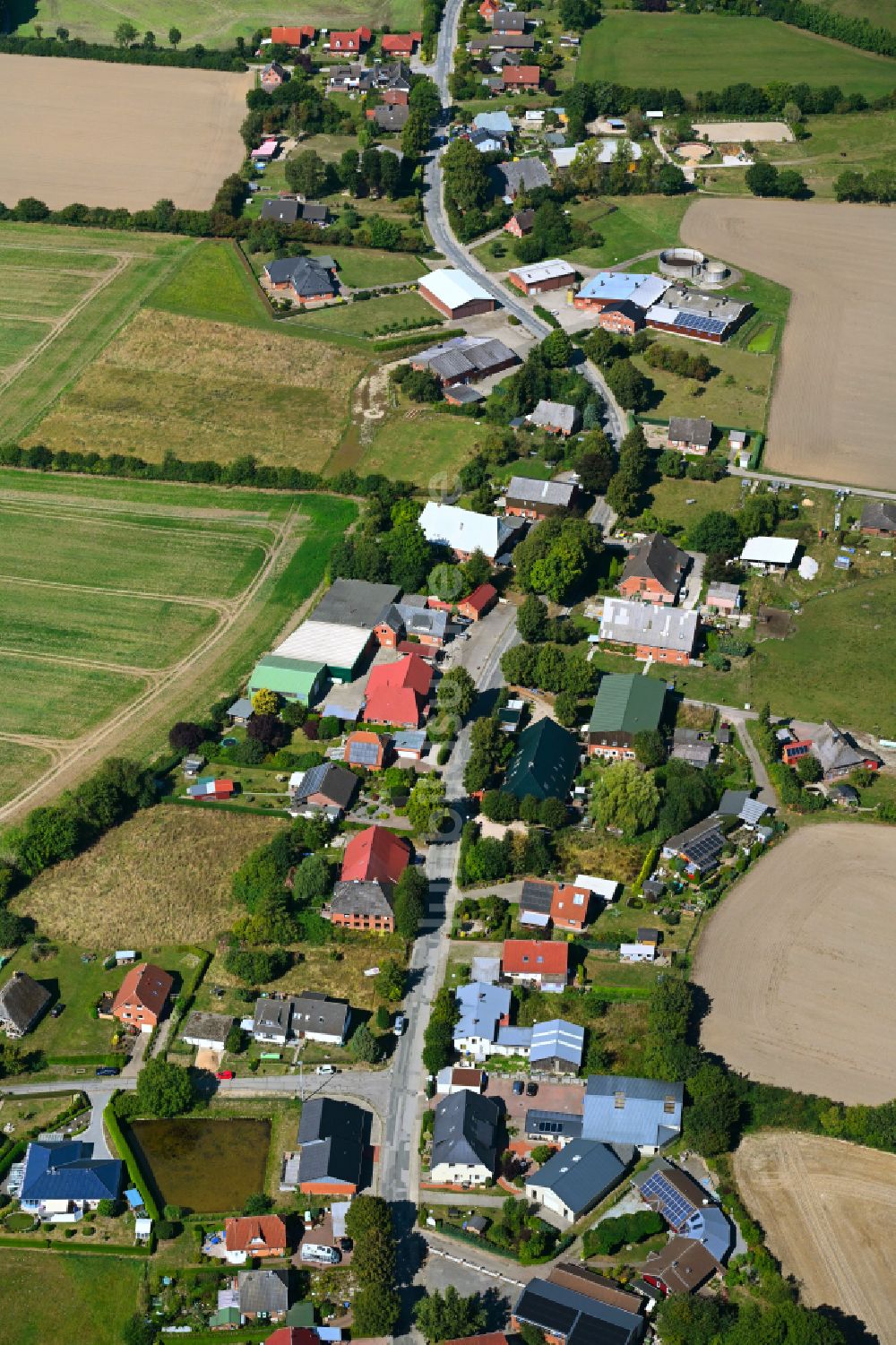 Luftaufnahme Pronstorf - Dorfkern am Feldrand in Pronstorf im Bundesland Schleswig-Holstein, Deutschland