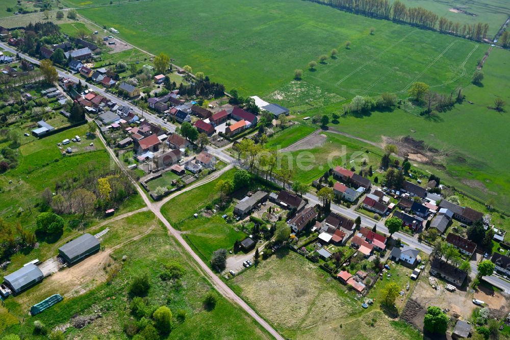 Luftaufnahme Protzen - Dorfkern am Feldrand in Protzen im Bundesland Brandenburg, Deutschland