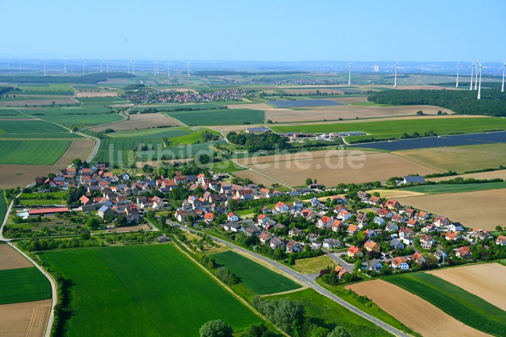 Luftbild Püssensheim - Dorfkern am Feldrand in Püssensheim im Bundesland Bayern, Deutschland