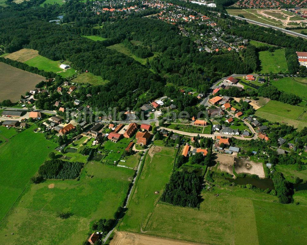 Luftbild Pötrau - Dorfkern am Feldrand in Pötrau im Bundesland Schleswig-Holstein, Deutschland