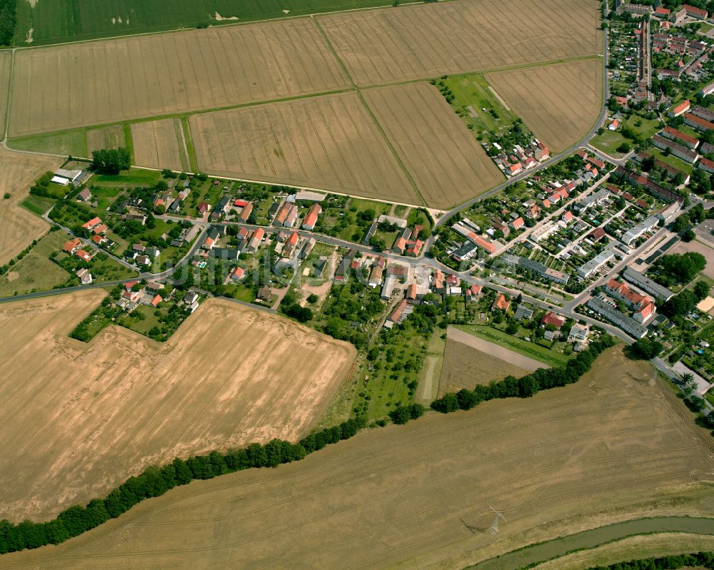 Luftbild Pulsen - Dorfkern am Feldrand in Pulsen im Bundesland Sachsen, Deutschland