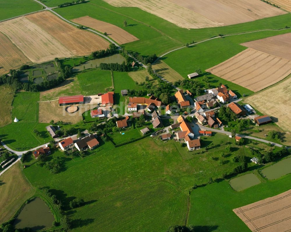 Ransbach An Der Holzecke von oben - Dorfkern am Feldrand in Ransbach An Der Holzecke im Bundesland Bayern, Deutschland