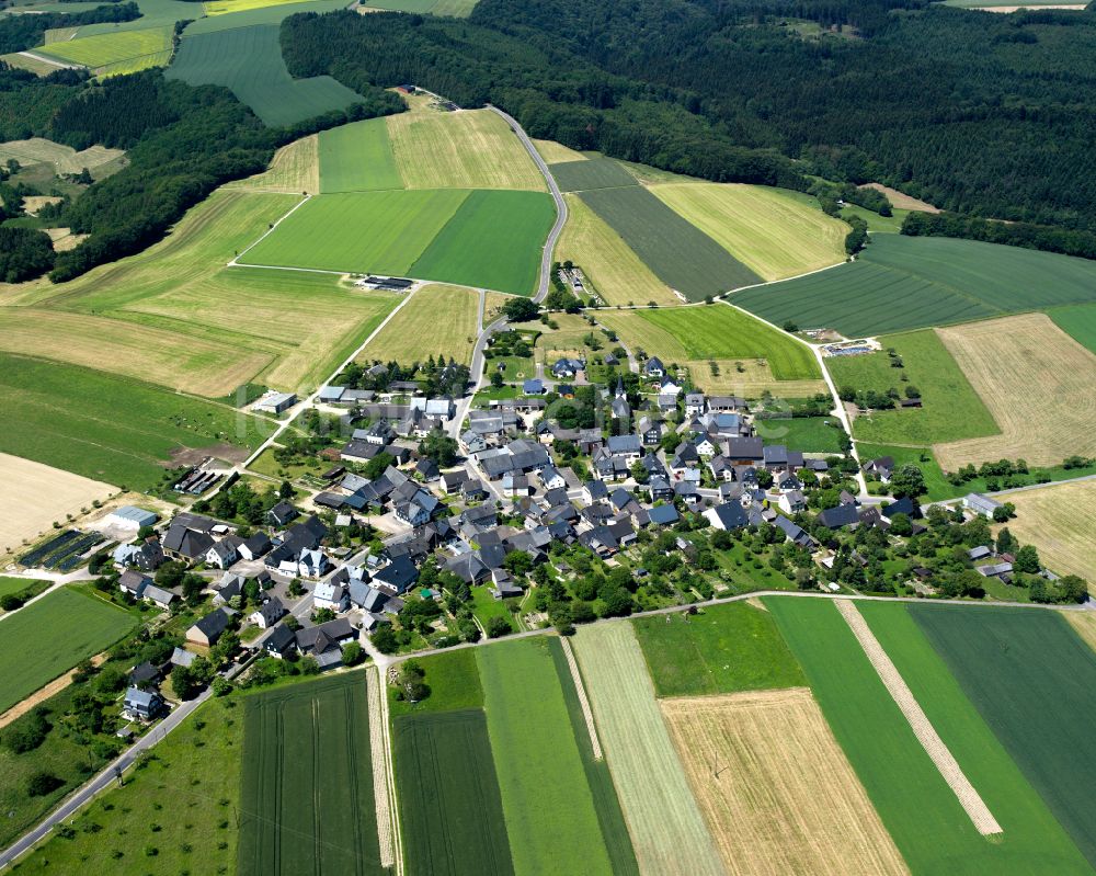 Luftbild Raversbeuren - Dorfkern am Feldrand in Raversbeuren im Bundesland Rheinland-Pfalz, Deutschland