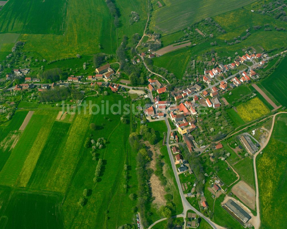 Luftbild Rüdersdorf - Dorfkern am Feldrand in Rüdersdorf im Bundesland Thüringen, Deutschland