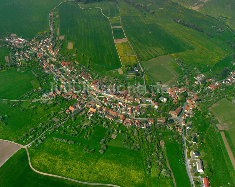 Luftaufnahme Rüdersdorf - Dorfkern am Feldrand in Rüdersdorf im Bundesland Thüringen, Deutschland