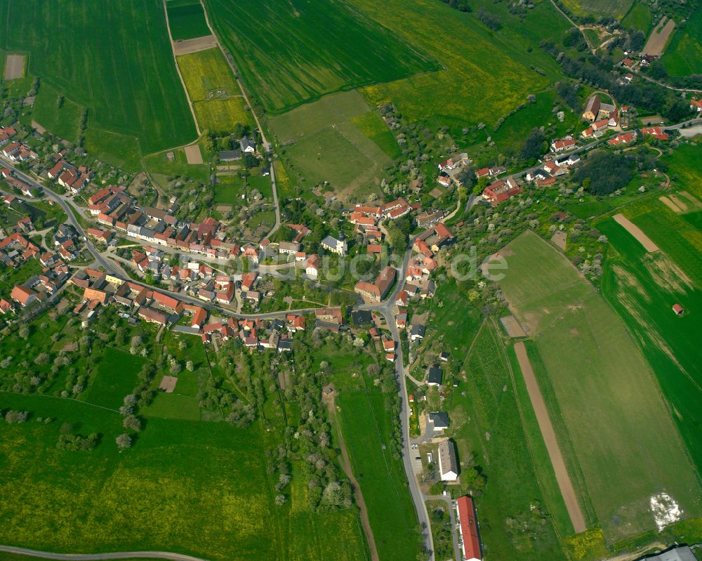 Rüdersdorf von oben - Dorfkern am Feldrand in Rüdersdorf im Bundesland Thüringen, Deutschland