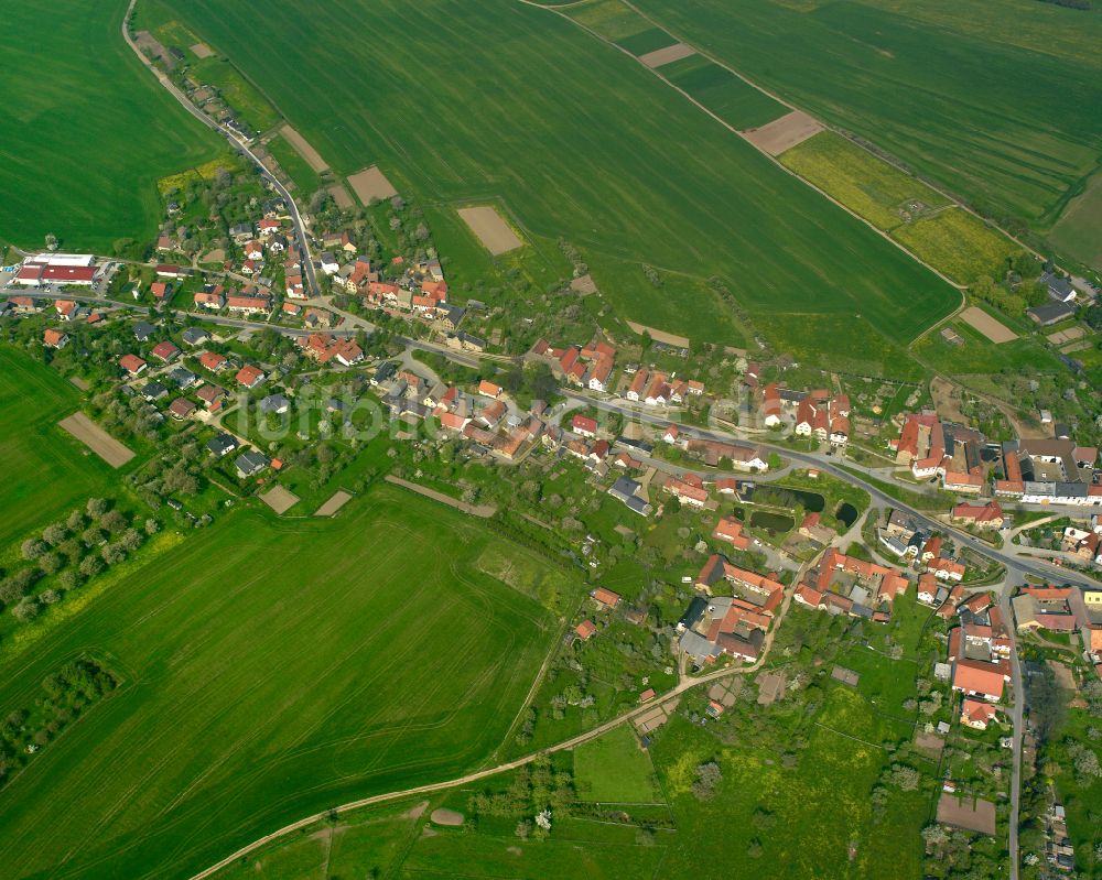 Rüdersdorf aus der Vogelperspektive: Dorfkern am Feldrand in Rüdersdorf im Bundesland Thüringen, Deutschland