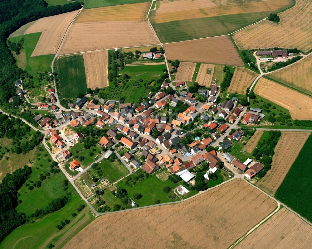 Luftbild Reichertshausen - Dorfkern am Feldrand in Reichertshausen im Bundesland Baden-Württemberg, Deutschland