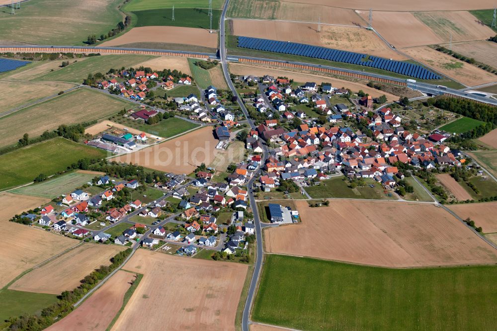 Luftbild Rettersheim - Dorfkern am Feldrand in Rettersheim im Bundesland Bayern, Deutschland