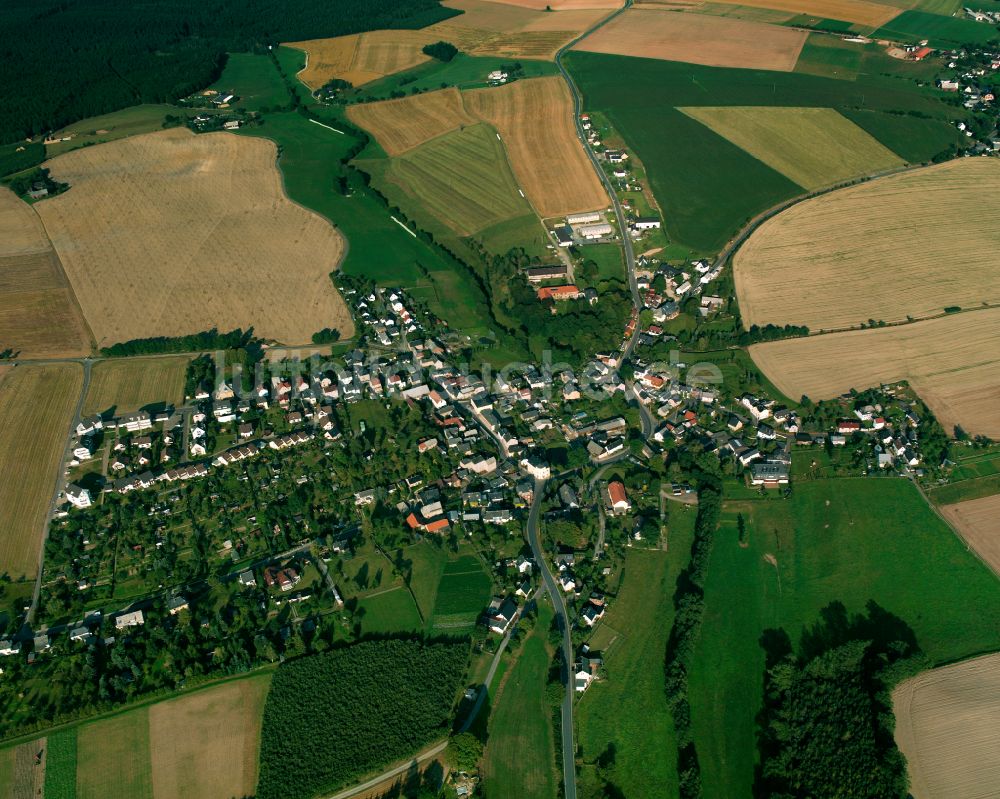 Luftbild Reudnitz - Dorfkern am Feldrand in Reudnitz im Bundesland Thüringen, Deutschland