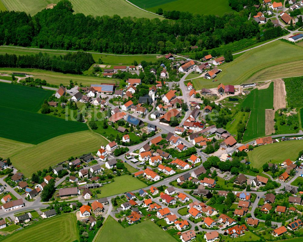 Reute aus der Vogelperspektive: Dorfkern am Feldrand in Reute im Bundesland Baden-Württemberg, Deutschland