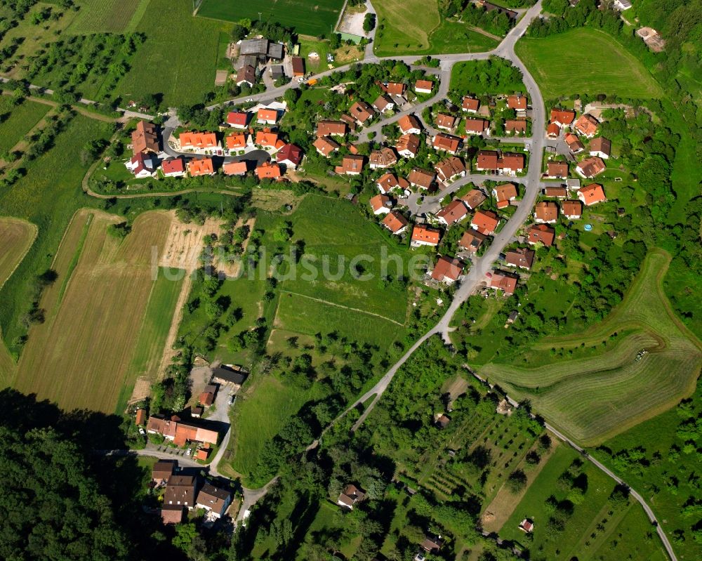 Luftaufnahme Rietenau - Dorfkern am Feldrand in Rietenau im Bundesland Baden-Württemberg, Deutschland