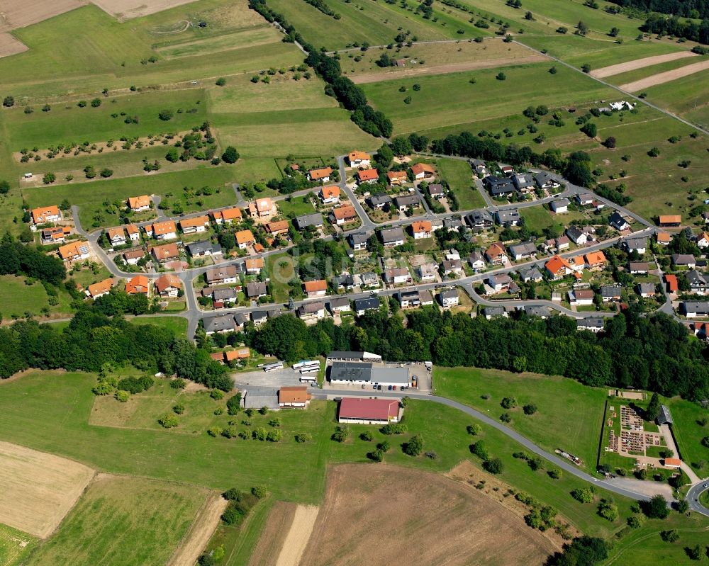 Luftaufnahme Rimhorn - Dorfkern am Feldrand in Rimhorn im Bundesland Hessen, Deutschland