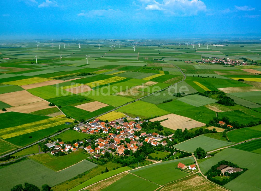 Luftbild Rittersheim - Dorfkern am Feldrand in Rittersheim im Bundesland Rheinland-Pfalz, Deutschland