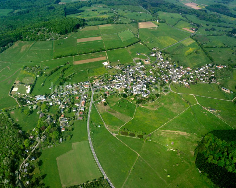 Rodenroth von oben - Dorfkern am Feldrand in Rodenroth im Bundesland Hessen, Deutschland