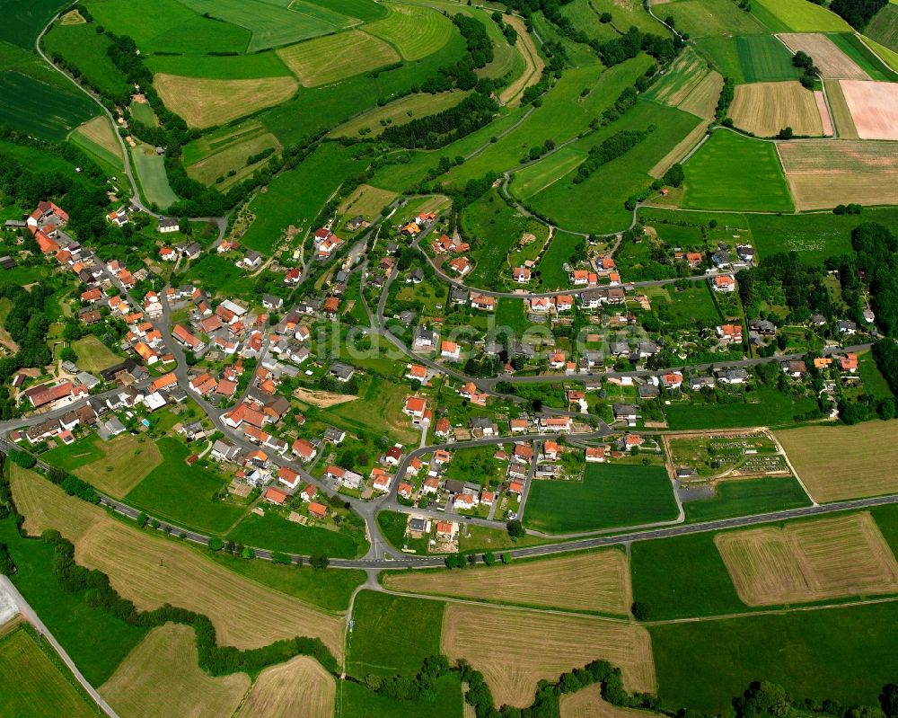 Luftaufnahme Rohrbach - Dorfkern am Feldrand in Rohrbach im Bundesland Hessen, Deutschland