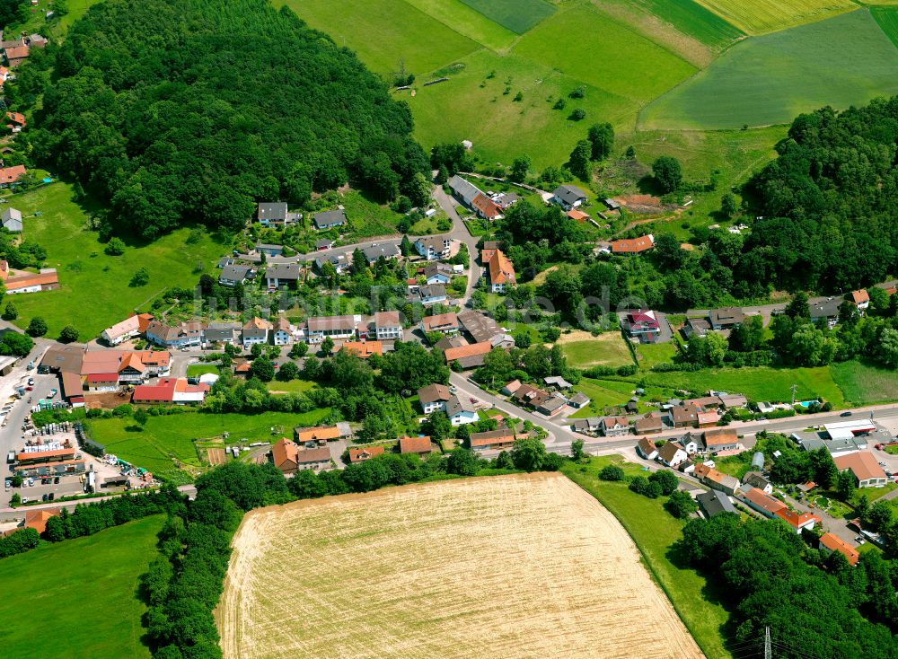 Rohrbach aus der Vogelperspektive: Dorfkern am Feldrand in Rohrbach im Bundesland Rheinland-Pfalz, Deutschland