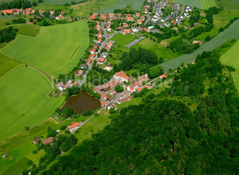 Luftbild Rosenthal - Dorfkern am Feldrand in Rosenthal im Bundesland Rheinland-Pfalz, Deutschland