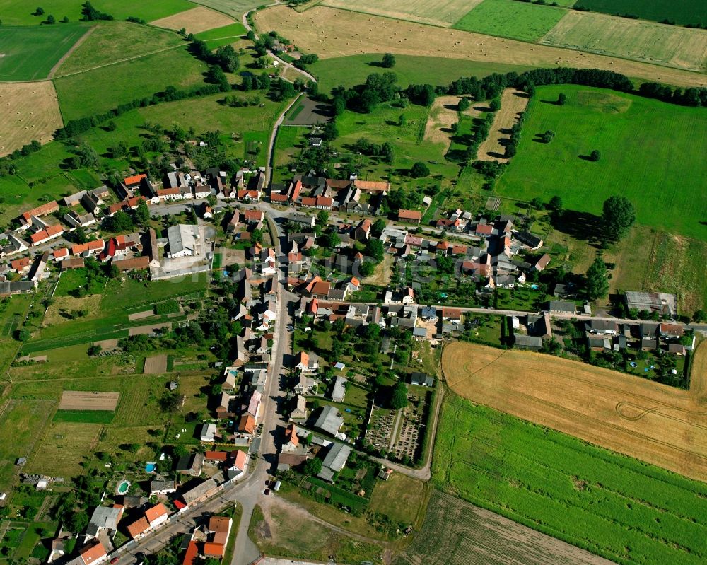 Rosian aus der Vogelperspektive: Dorfkern am Feldrand in Rosian im Bundesland Sachsen-Anhalt, Deutschland