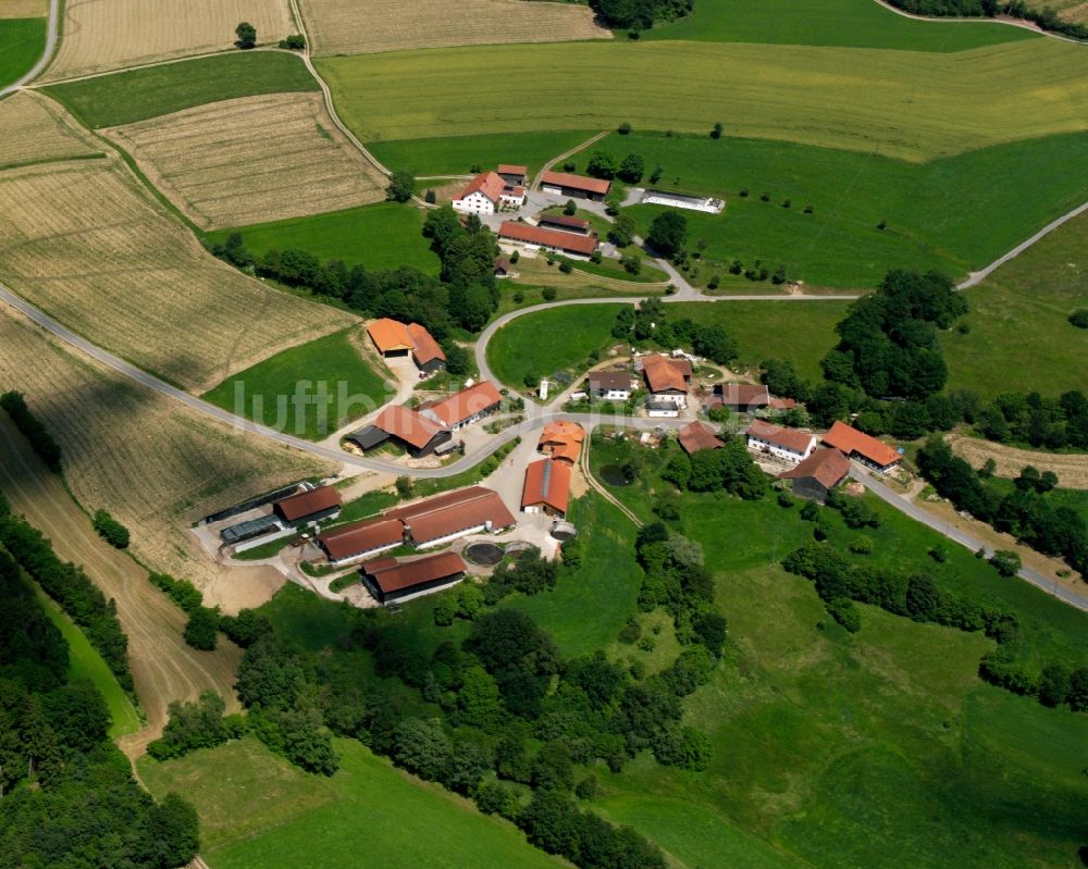 Rottensdorf aus der Vogelperspektive: Dorfkern am Feldrand in Rottensdorf im Bundesland Bayern, Deutschland