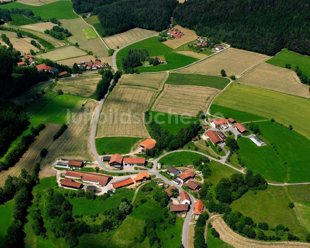 Rottensdorf von oben - Dorfkern am Feldrand in Rottensdorf im Bundesland Bayern, Deutschland